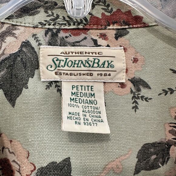 Vintage St. Johns Bay Denim Trucker Jacket Size MP Floral Western Boho Cottage - Picture 4 of 7